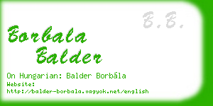 borbala balder business card